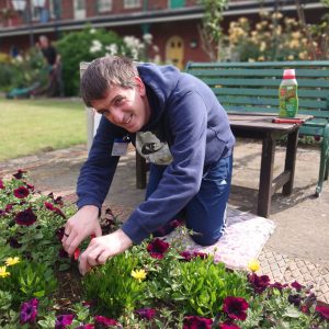 Wayne gardening at Doughtys